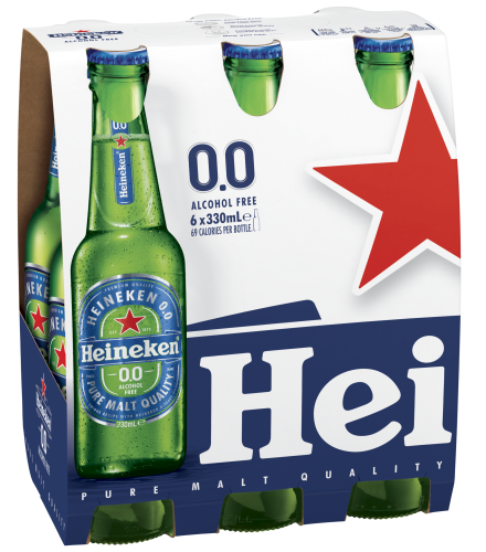 Heineken Zero 6 pack bottles