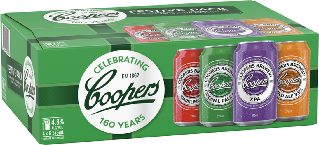 Coopers Mixed Beer Case 24 pack cans 375mL resize