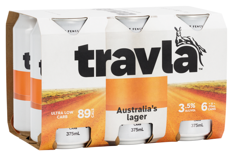 Travla Mid Strength Lager 6 Cans