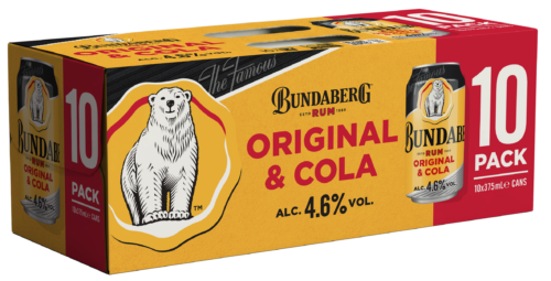 Bundaberg Original Rum & Cola 10 Pack 375mL