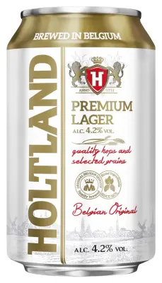 Holtland Belgian Premium Lager in a 330mL can