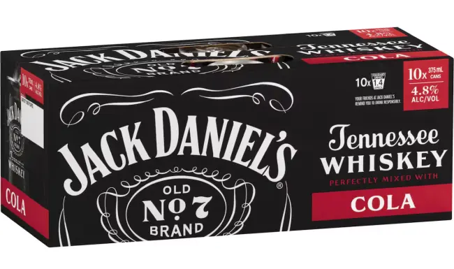 Jack Daniels and Cola - 10 cans - 375mL