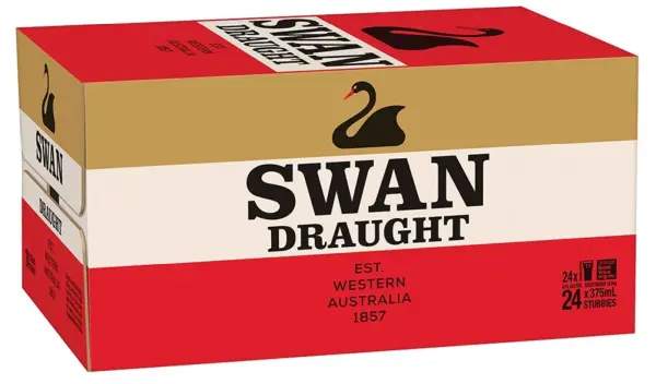 Swan Draught Bottle 375mL 24 Pack