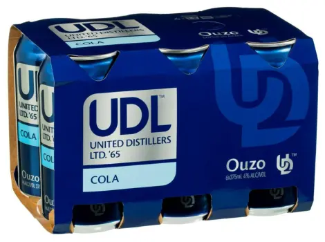 UDL Ouzo and Cola Can 375mL 6 Pack