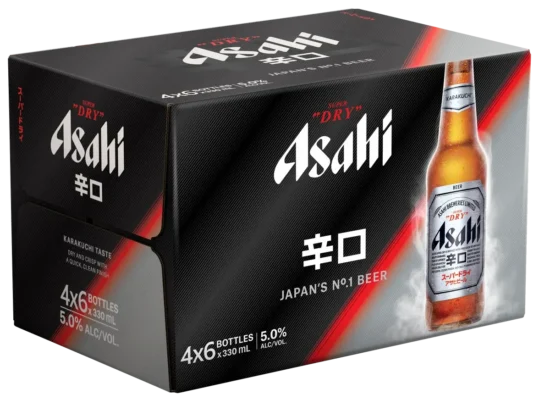 Asahi Super Dry 24 bottles 330mL 5.0 percent abv