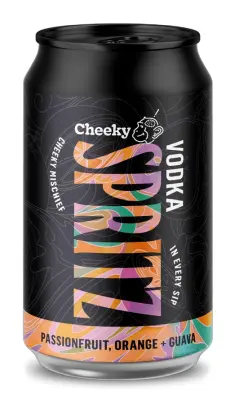 Cheeky Monkey Passionfruit Orange & Guava Vodka Spritz 330mL can v2