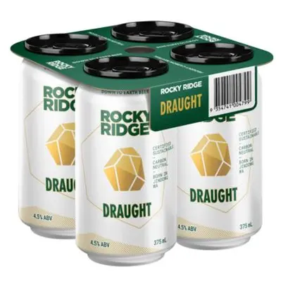 Rocky Ridge Draught 4 cans 375ml - 4.5% ABV