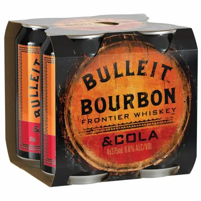 Bulleit & Cola 4 cans 375mL - 6% ABV V2