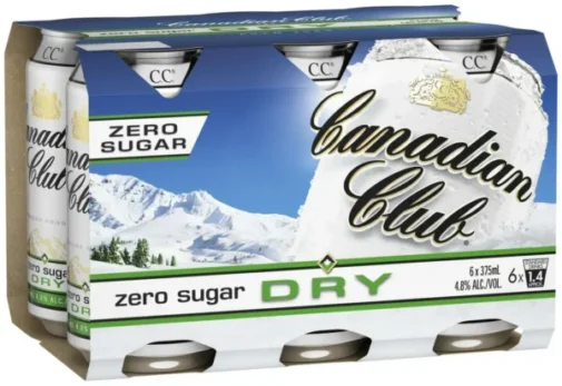 Canadian Club and Dry Zero Sugar 6 pack 375mL cans
